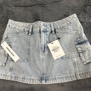 Princess Polly Washed Denim Mini Skirt *NWT*